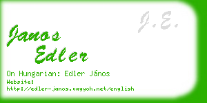 janos edler business card